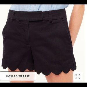 J. Crew Factory Black Scalloped Shorts